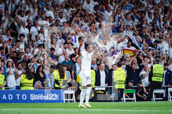2023-05-09 - Vinícius Júnior (Real Madrid) celebrate a goal during the football match between
Real Madrid and Manchester City valid for the semi final of the Uefa Champion’s League celebrated in Madrid, Spain at Bernabeu Stadium on Tuesday 09 May 2023 - SEMIFINAL - REAL MADRID VS MANCHESTER CITY - UEFA CHAMPIONS LEAGUE - SOCCER