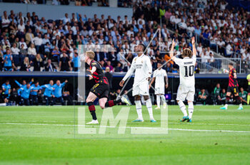 2023-05-09 - Kevin De Bruyne (Manchester City) celebrate a goal during the football match between
Real Madrid and Manchester City valid for the semi final of the Uefa Champion’s League celebrated in Madrid, Spain at Bernabeu Stadium on Tuesday 09 May 2023 - SEMIFINAL - REAL MADRID VS MANCHESTER CITY - UEFA CHAMPIONS LEAGUE - SOCCER