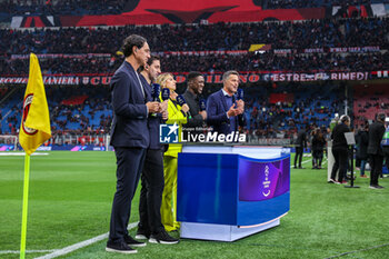2023-05-10 - Amazon live Champions League desk with (R) Julio Cesar, Clarence Seedorf, Giulia Mizzoni, Diego Milito e Alessandro Nesta during UEFA Champions League 2022/23 Semi-Final 1st  leg football match between AC Milan and FC Internazionale at San Siro Stadium, Milan, Italy on May 10, 2023 - SEMIFINAL - AC MILAN VS INTER - FC INTERNAZIONALE - UEFA CHAMPIONS LEAGUE - SOCCER