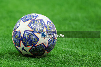 2023-05-10 - Official Adidas Champions League match ball during UEFA Champions League 2022/23 Semi-Final 1st  leg football match between AC Milan and FC Internazionale at San Siro Stadium, Milan, Italy on May 10, 2023 - SEMIFINAL - AC MILAN VS INTER - FC INTERNAZIONALE - UEFA CHAMPIONS LEAGUE - SOCCER