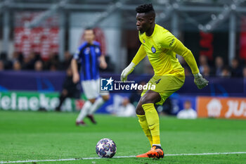 2023-05-10 - Andre Onana of FC Internazionale in action during UEFA Champions League 2022/23 Semi-Final 1st  leg football match between AC Milan and FC Internazionale at San Siro Stadium, Milan, Italy on May 10, 2023 - SEMIFINAL - AC MILAN VS INTER - FC INTERNAZIONALE - UEFA CHAMPIONS LEAGUE - SOCCER