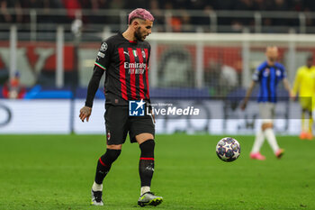 2023-05-10 - Theo Hernandez of AC Milan in action during UEFA Champions League 2022/23 Semi-Final 1st  leg football match between AC Milan and FC Internazionale at San Siro Stadium, Milan, Italy on May 10, 2023 - SEMIFINAL - AC MILAN VS INTER - FC INTERNAZIONALE - UEFA CHAMPIONS LEAGUE - SOCCER