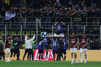 2023-05-16 - Lautaro Martinez of FC Internazionale celebrates after scoring a goal during the UEFA Champions League 2022/23 Semi-Final second leg football match between FC Internazionale and AC Milan at Giuseppe Meazza Stadium, Milan, Italy on May 16, 2023 - SEMIFINAL - INTER - FC INTERNAZIONALE VS AC MILAN - UEFA CHAMPIONS LEAGUE - SOCCER