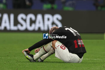 2023-05-16 - Theo Hernandez of AC Milan reacts after side's defeat during the UEFA Champions League 2022/23 Semi-Final second leg football match between FC Internazionale and AC Milan at Giuseppe Meazza Stadium, Milan, Italy on May 16, 2023 - SEMIFINAL - INTER - FC INTERNAZIONALE VS AC MILAN - UEFA CHAMPIONS LEAGUE - SOCCER