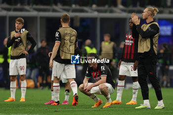 2023-05-16 - Alexis Saelemaekers of AC Milan reacts during the UEFA Champions League 2022/23 Semi-Final second leg football match between FC Internazionale and AC Milan at Giuseppe Meazza Stadium, Milan, Italy on May 16, 2023 - SEMIFINAL - INTER - FC INTERNAZIONALE VS AC MILAN - UEFA CHAMPIONS LEAGUE - SOCCER
