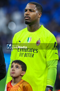 2023-05-16 - Mike Maignan of AC Milan looks on during the UEFA Champions League 2022/23 Semi-Final second leg football match between FC Internazionale and AC Milan at Giuseppe Meazza Stadium, Milan, Italy on May 16, 2023 - SEMIFINAL - INTER - FC INTERNAZIONALE VS AC MILAN - UEFA CHAMPIONS LEAGUE - SOCCER