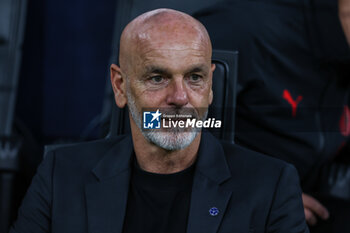 2023-05-16 - Stefano Pioli Head Coach of AC Milan looks on during the UEFA Champions League 2022/23 Semi-Final second leg football match between FC Internazionale and AC Milan at Giuseppe Meazza Stadium, Milan, Italy on May 16, 2023 - SEMIFINAL - INTER - FC INTERNAZIONALE VS AC MILAN - UEFA CHAMPIONS LEAGUE - SOCCER