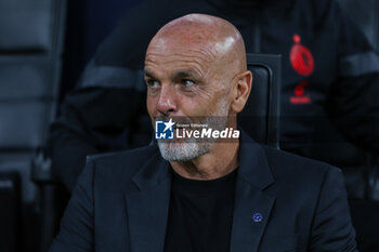 2023-05-16 - Stefano Pioli Head Coach of AC Milan looks on during the UEFA Champions League 2022/23 Semi-Final second leg football match between FC Internazionale and AC Milan at Giuseppe Meazza Stadium, Milan, Italy on May 16, 2023 - SEMIFINAL - INTER - FC INTERNAZIONALE VS AC MILAN - UEFA CHAMPIONS LEAGUE - SOCCER