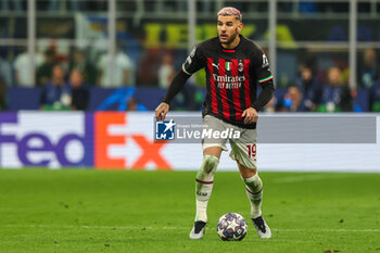 2023-05-16 - Theo Hernandez of AC Milan in action during the UEFA Champions League 2022/23 Semi-Final second leg football match between FC Internazionale and AC Milan at Giuseppe Meazza Stadium, Milan, Italy on May 16, 2023 - SEMIFINAL - INTER - FC INTERNAZIONALE VS AC MILAN - UEFA CHAMPIONS LEAGUE - SOCCER