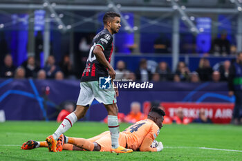 2023-05-16 - Junior Messias of AC Milan and Andre Onana of FC Internazionale in action during the UEFA Champions League 2022/23 Semi-Final second leg football match between FC Internazionale and AC Milan at Giuseppe Meazza Stadium, Milan, Italy on May 16, 2023 - SEMIFINAL - INTER - FC INTERNAZIONALE VS AC MILAN - UEFA CHAMPIONS LEAGUE - SOCCER