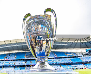 2023-05-18 - The Champions League Cup, Trophy during the UEFA Champions League, Semi-finals, 2nd leg football match between Manchester City and Real Madrid on 17 May 2023 at the Etihad Stadium in Manchester, England - FOOTBALL - CHAMPIONS LEAGUE - MANCHESTER CITY V REAL MADRID - UEFA CHAMPIONS LEAGUE - SOCCER