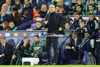 2023-05-18 - Pep Guardiola Manager of Manchester City reacts during the UEFA Champions League, Semi-finals, 2nd leg football match between Manchester City and Real Madrid on 17 May 2023 at the Etihad Stadium in Manchester, England - FOOTBALL - CHAMPIONS LEAGUE - MANCHESTER CITY V REAL MADRID - UEFA CHAMPIONS LEAGUE - SOCCER
