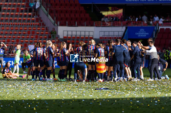 2023-06-03 - 03.06.2023, Eindhoven, PSV Stadion, UEFA Women's Champions League: Barcelona - Wofsburg, Players of FC Barcelona and staff bathing in the sund and confetti after the match. - UEFA WOMEN'S CHAMPIONS LEAGUE: BARCELONA - WOFSBURG - UEFA CHAMPIONS LEAGUE - SOCCER