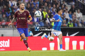 2023-08-02 - Steve Rouiller of Servette FC during the UEFA Champions League, Second qualifying round, 2nd leg football match between KRC Genk and Servette FC on August 2, 2023 at the Cegeka Arena in Genk, Belgium - FOOTBALL - CHAMPIONS LEAGUE - KRC GENK V SERVETTE FC - UEFA CHAMPIONS LEAGUE - SOCCER