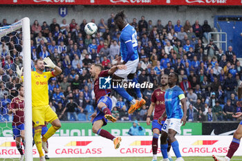 2023-08-02 - Toluwase Arokodare of KRC Genk scoring his sides second goal during the UEFA Champions League, Second qualifying round, 2nd leg football match between KRC Genk and Servette FC on August 2, 2023 at the Cegeka Arena in Genk, Belgium - FOOTBALL - CHAMPIONS LEAGUE - KRC GENK V SERVETTE FC - UEFA CHAMPIONS LEAGUE - SOCCER