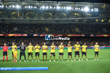 2023-08-19 - Players of AEK FC during the UEFA Champions League, 3rd Qualification Round match between AEK FC and GNK Dinamo Zagreb at Opap Arena on August 19, 2023, in Athens, Greece. - AEK-DINAMO ZAGREB 3RD QUALIFICATION ROUND - UEFA CHAMPIONS LEAGUE - SOCCER