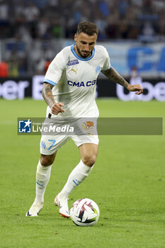 2023-08-16 - Jonathan Clauss of Marseille during the UEFA Champions League, Third qualifying round, 2nd leg football match between Olympique de Marseille (OM) and Panathinaikos FC (Pana) on August 15, 2023 at Velodrome stadium in Marseille, France - FOOTBALL - CHAMPIONS LEAGUE - MARSEILLE V PANATHINAIKOS - UEFA CHAMPIONS LEAGUE - SOCCER