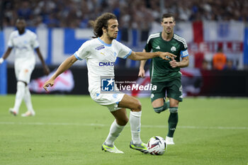 2023-08-16 - Matteo Guendouzi of Marseille during the UEFA Champions League, Third qualifying round, 2nd leg football match between Olympique de Marseille (OM) and Panathinaikos FC (Pana) on August 15, 2023 at Velodrome stadium in Marseille, France - FOOTBALL - CHAMPIONS LEAGUE - MARSEILLE V PANATHINAIKOS - UEFA CHAMPIONS LEAGUE - SOCCER