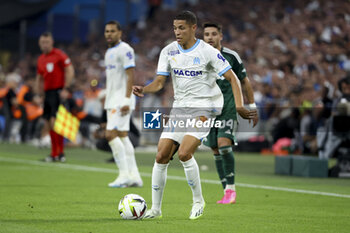 2023-08-16 - Amine Harit of Marseille during the UEFA Champions League, Third qualifying round, 2nd leg football match between Olympique de Marseille (OM) and Panathinaikos FC (Pana) on August 15, 2023 at Velodrome stadium in Marseille, France - FOOTBALL - CHAMPIONS LEAGUE - MARSEILLE V PANATHINAIKOS - UEFA CHAMPIONS LEAGUE - SOCCER