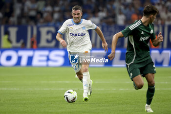 2023-08-16 - Jordan Veretout of Marseille during the UEFA Champions League, Third qualifying round, 2nd leg football match between Olympique de Marseille (OM) and Panathinaikos FC (Pana) on August 15, 2023 at Velodrome stadium in Marseille, France - FOOTBALL - CHAMPIONS LEAGUE - MARSEILLE V PANATHINAIKOS - UEFA CHAMPIONS LEAGUE - SOCCER