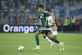 2023-08-16 - Georgios Vagiannidis of Panathinaikos during the UEFA Champions League, Third qualifying round, 2nd leg football match between Olympique de Marseille (OM) and Panathinaikos FC (Pana) on August 15, 2023 at Velodrome stadium in Marseille, France - FOOTBALL - CHAMPIONS LEAGUE - MARSEILLE V PANATHINAIKOS - UEFA CHAMPIONS LEAGUE - SOCCER