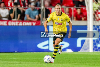 2023-08-22 - Domagoj Vida of AEK Athens during the UEFA Champions League, Play-offs, 1st leg football match between Royal Antwerp FC and AEK Athens on August 22, 2023 at Bosuilstadion in Deurne, Belgium - FOOTBALL - CHAMPIONS LEAGUE - ROYAL ANTWERP V AEK ATHENS - UEFA CHAMPIONS LEAGUE - SOCCER