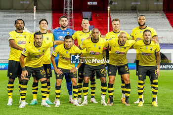 2023-08-22 - Team of AEK Athens during the UEFA Champions League, Play-offs, 1st leg football match between Royal Antwerp FC and AEK Athens on August 22, 2023 at Bosuilstadion in Deurne, Belgium - FOOTBALL - CHAMPIONS LEAGUE - ROYAL ANTWERP V AEK ATHENS - UEFA CHAMPIONS LEAGUE - SOCCER
