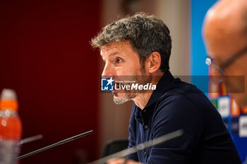2023-08-22 - Coach Mark van Bommel of Royal Antwerp FC during the Press Conference following the UEFA Champions League, Play-offs, 1st leg football match between Royal Antwerp FC and AEK Athens on August 22, 2023 at Bosuilstadion in Deurne, Belgium - FOOTBALL - CHAMPIONS LEAGUE - ROYAL ANTWERP V AEK ATHENS - UEFA CHAMPIONS LEAGUE - SOCCER