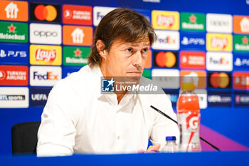 2023-08-22 - Coach Matias Jesus Almeyda of AEK Athens during the Press Conference following the UEFA Champions League, Play-offs, 1st leg football match between Royal Antwerp FC and AEK Athens on August 22, 2023 at Bosuilstadion in Deurne, Belgium - FOOTBALL - CHAMPIONS LEAGUE - ROYAL ANTWERP V AEK ATHENS - UEFA CHAMPIONS LEAGUE - SOCCER