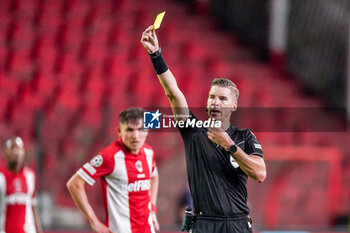 2023-08-22 - Referee Francois Letexier during the UEFA Champions League, Play-offs, 1st leg football match between Royal Antwerp FC and AEK Athens on August 22, 2023 at Bosuilstadion in Deurne, Belgium - FOOTBALL - CHAMPIONS LEAGUE - ROYAL ANTWERP V AEK ATHENS - UEFA CHAMPIONS LEAGUE - SOCCER