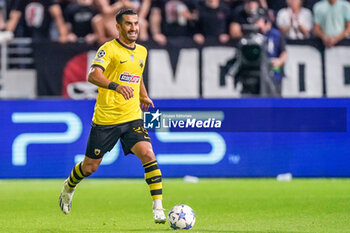 2023-08-22 - Ehsan Hajsafi of AEK Athens during the UEFA Champions League, Play-offs, 1st leg football match between Royal Antwerp FC and AEK Athens on August 22, 2023 at Bosuilstadion in Deurne, Belgium - FOOTBALL - CHAMPIONS LEAGUE - ROYAL ANTWERP V AEK ATHENS - UEFA CHAMPIONS LEAGUE - SOCCER