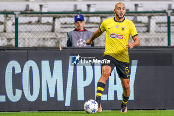 2023-08-22 - Nordin Amrabat of AEK Athens during the UEFA Champions League, Play-offs, 1st leg football match between Royal Antwerp FC and AEK Athens on August 22, 2023 at Bosuilstadion in Deurne, Belgium - FOOTBALL - CHAMPIONS LEAGUE - ROYAL ANTWERP V AEK ATHENS - UEFA CHAMPIONS LEAGUE - SOCCER