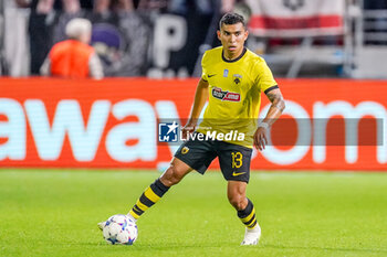 2023-08-22 - Orbelin Pineda of AEK Athens during the UEFA Champions League, Play-offs, 1st leg football match between Royal Antwerp FC and AEK Athens on August 22, 2023 at Bosuilstadion in Deurne, Belgium - FOOTBALL - CHAMPIONS LEAGUE - ROYAL ANTWERP V AEK ATHENS - UEFA CHAMPIONS LEAGUE - SOCCER