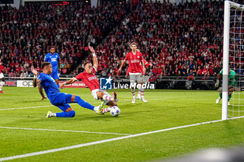 2023-08-30 - James Tavernier of Rangers FC scoring a goal, Sergino Dest of PSV during the UEFA Champions League, Play-offs, 2nd leg football match between PSV and Rangers on August 30, 2023 at the Philips Stadion in Eindhoven, Netherlands - FOOTBALL - CHAMPIONS LEAGUE - PSV V RANGERS - UEFA CHAMPIONS LEAGUE - SOCCER