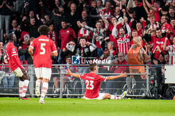 2023-08-30 - Joey Veerman of PSV celebrates after scoring his teams fourth goal during the UEFA Champions League, Play-offs, 2nd leg football match between PSV and Rangers on August 30, 2023 at the Philips Stadion in Eindhoven, Netherlands - FOOTBALL - CHAMPIONS LEAGUE - PSV V RANGERS - UEFA CHAMPIONS LEAGUE - SOCCER