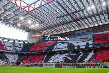2023-09-19 - AC Milan supporters choreography during UEFA Champions League 2023/24 Group Stage - Group F football match between AC Milan and Newcastle United FC at San Siro Stadium, Milan, Italy on September 19, 2023 - AC MILAN VS NEWCASTLE UNITED FC - UEFA CHAMPIONS LEAGUE - SOCCER