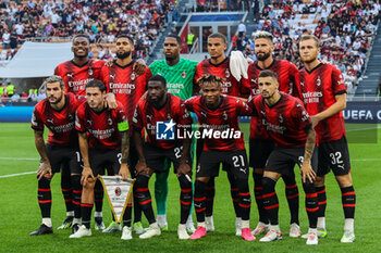 2023-09-19 - AC Milan players line up during UEFA Champions League 2023/24 Group Stage - Group F football match between AC Milan and Newcastle United FC at San Siro Stadium, Milan, Italy on September 19, 2023 - AC MILAN VS NEWCASTLE UNITED FC - UEFA CHAMPIONS LEAGUE - SOCCER