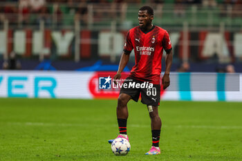 2023-09-19 - Yunus Musah of AC Milan seen in action during UEFA Champions League 2023/24 Group Stage - Group F football match between AC Milan and Newcastle United FC at San Siro Stadium, Milan, Italy on September 19, 2023 - AC MILAN VS NEWCASTLE UNITED FC - UEFA CHAMPIONS LEAGUE - SOCCER