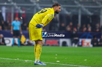 2023-11-07 - Gianluigi Donnarumma of Paris Saint-Germain FC reacts during UEFA Champions League 2023/24 Group Stage - Group F football match between AC Milan and Paris Saint-Germain FC at San Siro Stadium, Milan, Italy on November 07, 2023 - AC MILAN VS PARIS SAINT-GERMAIN - UEFA CHAMPIONS LEAGUE - SOCCER