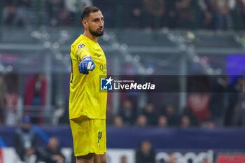 2023-11-07 - Gianluigi Donnarumma of Paris Saint-Germain FC gestures during UEFA Champions League 2023/24 Group Stage - Group F football match between AC Milan and Paris Saint-Germain FC at San Siro Stadium, Milan, Italy on November 07, 2023 - AC MILAN VS PARIS SAINT-GERMAIN - UEFA CHAMPIONS LEAGUE - SOCCER
