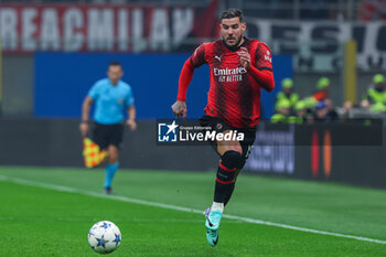 2023-11-07 - Theo Hernandez of AC Milan seen in action during UEFA Champions League 2023/24 Group Stage - Group F football match between AC Milan and Paris Saint-Germain FC at San Siro Stadium, Milan, Italy on November 07, 2023 - AC MILAN VS PARIS SAINT-GERMAIN - UEFA CHAMPIONS LEAGUE - SOCCER