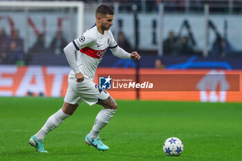 2023-11-07 - Lucas Hernandez of Paris Saint-Germain FC seen in action during UEFA Champions League 2023/24 Group Stage - Group F football match between AC Milan and Paris Saint-Germain FC at San Siro Stadium, Milan, Italy on November 07, 2023 - AC MILAN VS PARIS SAINT-GERMAIN - UEFA CHAMPIONS LEAGUE - SOCCER