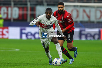 2023-11-07 - Ousmane Dembele of Paris Saint-Germain FC seen in action during UEFA Champions League 2023/24 Group Stage - Group F football match between AC Milan and Paris Saint-Germain FC at San Siro Stadium, Milan, Italy on November 07, 2023 - AC MILAN VS PARIS SAINT-GERMAIN - UEFA CHAMPIONS LEAGUE - SOCCER