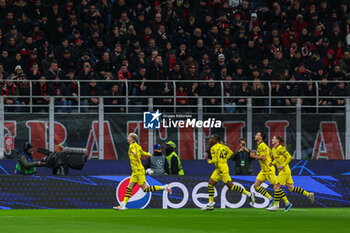 2023-11-28 - Marco Reus of Borussia Dortmund celebrates after scoring a goal during UEFA Champions League 2023/24 Group Stage - Group F football match between AC Milan and Borussia Dortmund at San Siro Stadium, Milan, Italy on November 28, 2023 - AC MILAN VS BORUSSIA DORTMUND - UEFA CHAMPIONS LEAGUE - SOCCER