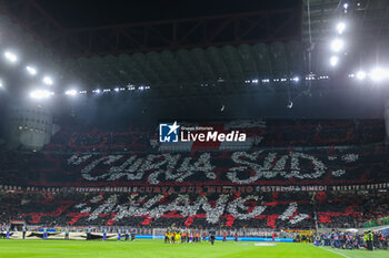 2023-11-28 - AC Milan supporters during UEFA Champions League 2023/24 Group Stage - Group F football match between AC Milan and Borussia Dortmund at San Siro Stadium, Milan, Italy on November 28, 2023 - AC MILAN VS BORUSSIA DORTMUND - UEFA CHAMPIONS LEAGUE - SOCCER