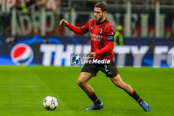 2023-11-28 - Davide Calabria of AC Milan seen in action during UEFA Champions League 2023/24 Group Stage - Group F football match between AC Milan and Borussia Dortmund at San Siro Stadium, Milan, Italy on November 28, 2023 - AC MILAN VS BORUSSIA DORTMUND - UEFA CHAMPIONS LEAGUE - SOCCER