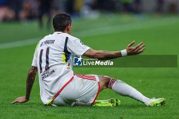 2023-10-03 - Angel Di Maria of SL Benfica reacts during the UEFA Champions League 2023/24 Group Stage - Group D football match between FC Internazionale and SL Benfica at Giuseppe Meazza Stadium, Milan, Italy on October 03, 2023 - INTER - FC INTERNAZIONALE VS SL BENFICA - UEFA CHAMPIONS LEAGUE - SOCCER
