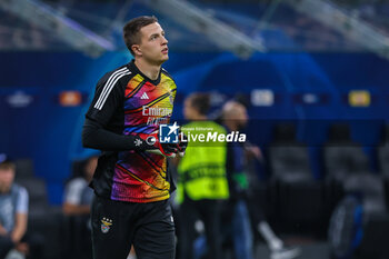 2023-10-03 - Anatoliy Trubin of SL Benfica warms up during the UEFA Champions League 2023/24 Group Stage - Group D football match between FC Internazionale and SL Benfica at Giuseppe Meazza Stadium, Milan, Italy on October 03, 2023 - INTER - FC INTERNAZIONALE VS SL BENFICA - UEFA CHAMPIONS LEAGUE - SOCCER