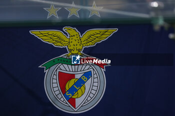 2023-10-03 - Logo of SL Benfica during the UEFA Champions League 2023/24 Group Stage - Group D football match between FC Internazionale and SL Benfica at Giuseppe Meazza Stadium, Milan, Italy on October 03, 2023 - INTER - FC INTERNAZIONALE VS SL BENFICA - UEFA CHAMPIONS LEAGUE - SOCCER