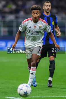 2023-10-03 - David Neres of SL Benfica seen in action during the UEFA Champions League 2023/24 Group Stage - Group D football match between FC Internazionale and SL Benfica at Giuseppe Meazza Stadium, Milan, Italy on October 03, 2023 - INTER - FC INTERNAZIONALE VS SL BENFICA - UEFA CHAMPIONS LEAGUE - SOCCER